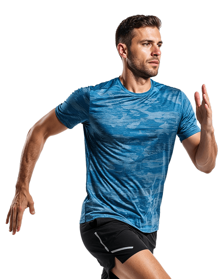 A running man in sportswear